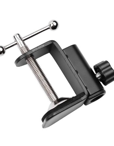 BROLAVIYA Desk Base Clamp Mount for Microphone Boom Scissor Arm, Table C Clip for Articulating arm Stand, or Mic Stand Fits Up to 1.77 inch 4.5cm Thickness.