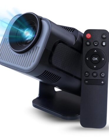 Bitechkart Bit470 Mini Projector: 4K Support with 30FPS, 1080P Full Hd, 6000 Lumens, WiFi 6, Bt 5.0, Android 11 with Play Store, 3W Speaker, YouTube, Primevideo, Hotstar, Netflix, 180° Rotation-Black