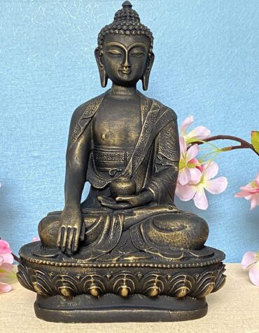 Global Grabbers Buddha Statue showpiece Idol Home Decor Items for Living Room and Gifts (Antique Green)